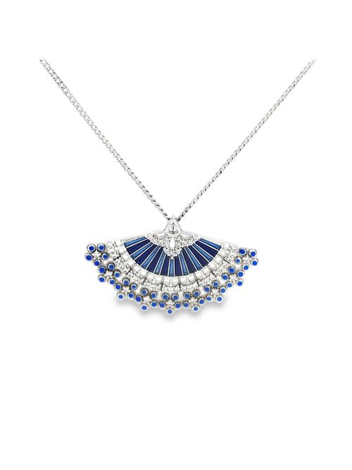 Diva gold crystal stones blue glazed necklace GOCCIAZZURRA JEWELS | CLDIVARODIOBLU